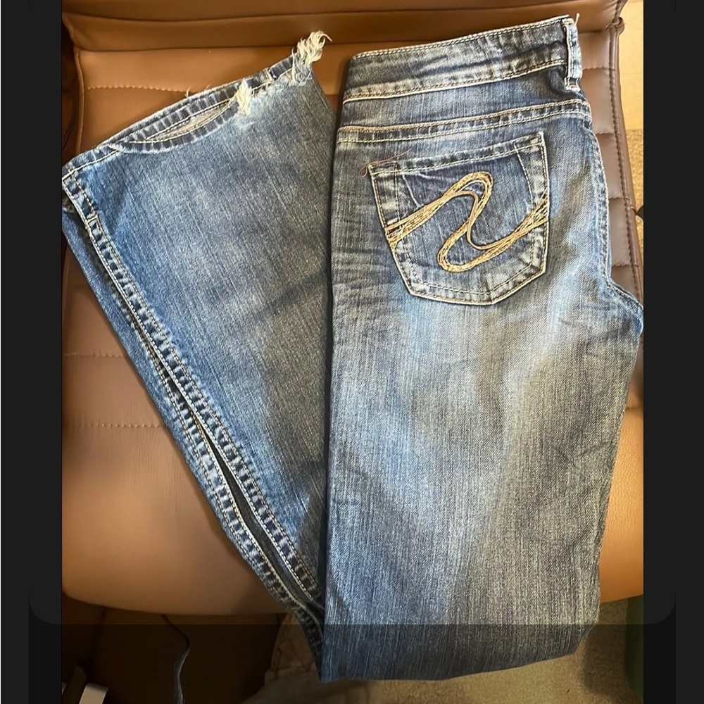 Silver Jeans Light Blue Boot Cut with distressing